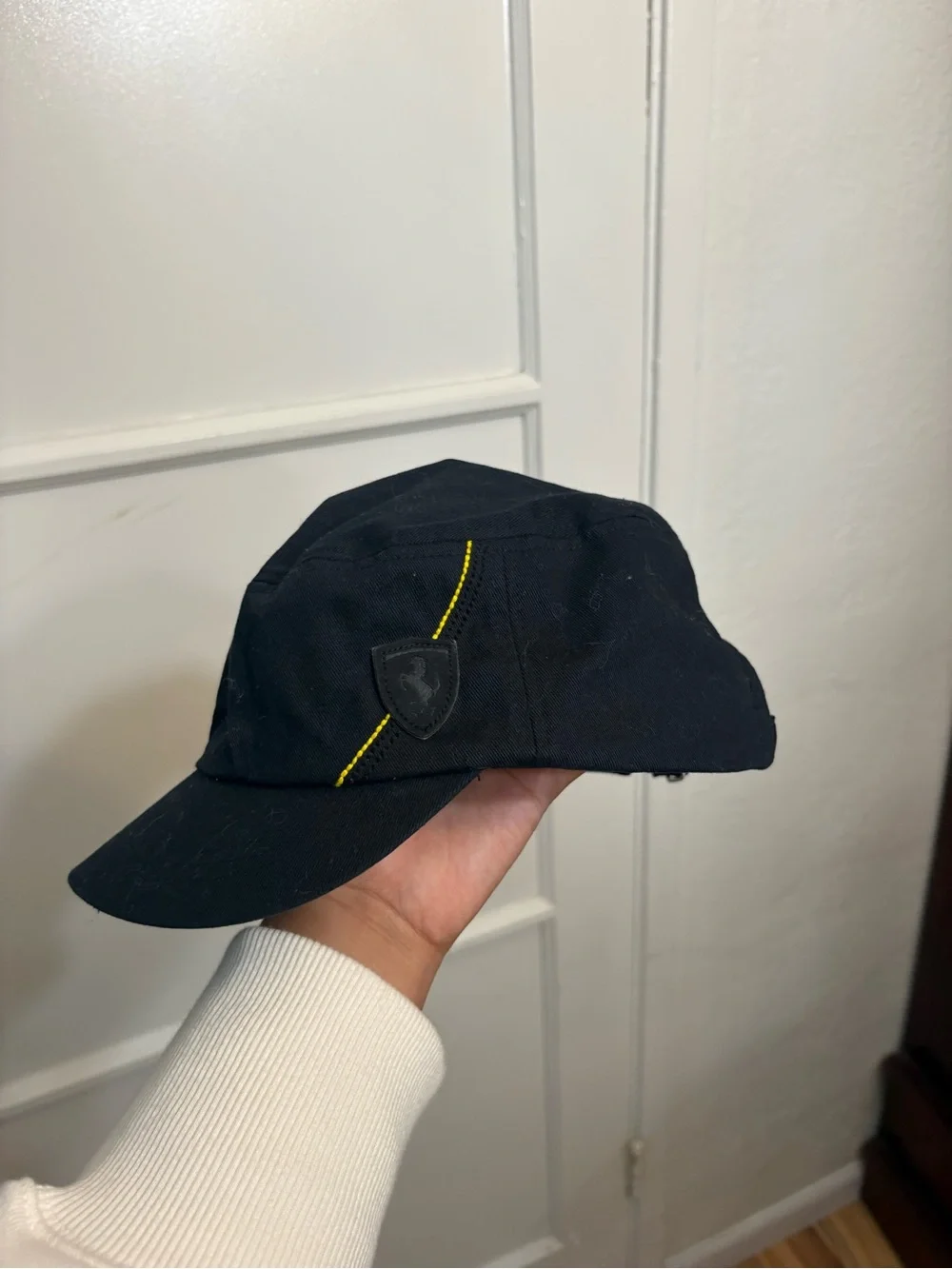 2000s puma  Scuderia Ferrari F1 team cap features a prominent embroidered shield